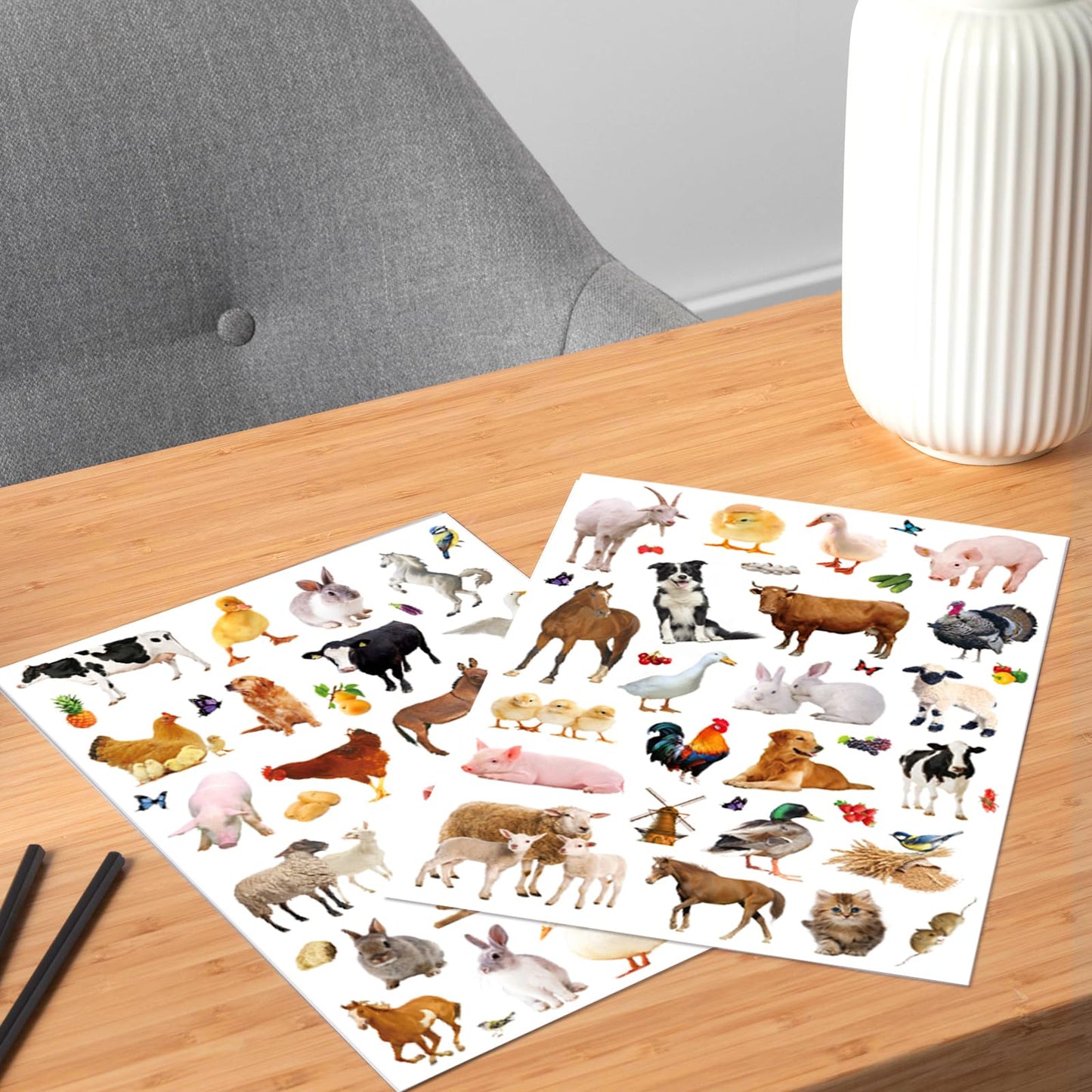 Farm Animals Stickers 720 Count — 20 Sheets, 144 Designs for Scrapbooks, Calendars & Gifts