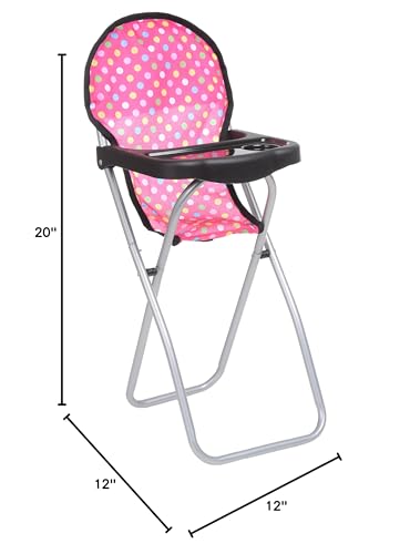 Fash N Kolor 3 Piece Baby Doll Play Set – 3-in-1 Pack N Play, Stroller & High Chair for 18-Inch Dolls