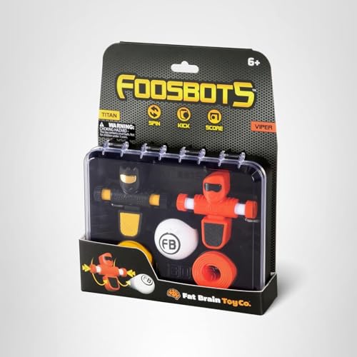 Fat Brain Toys Foosbots On The Go Tabletop Trickshot Game — 2 Player Indoor Soccer