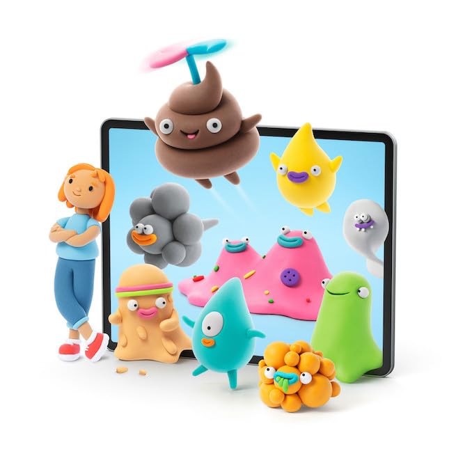 Fat Brain Toys Hey Clay Poop Oops – Air Dry Clay Kit with Interactive App for Kids & Tweens