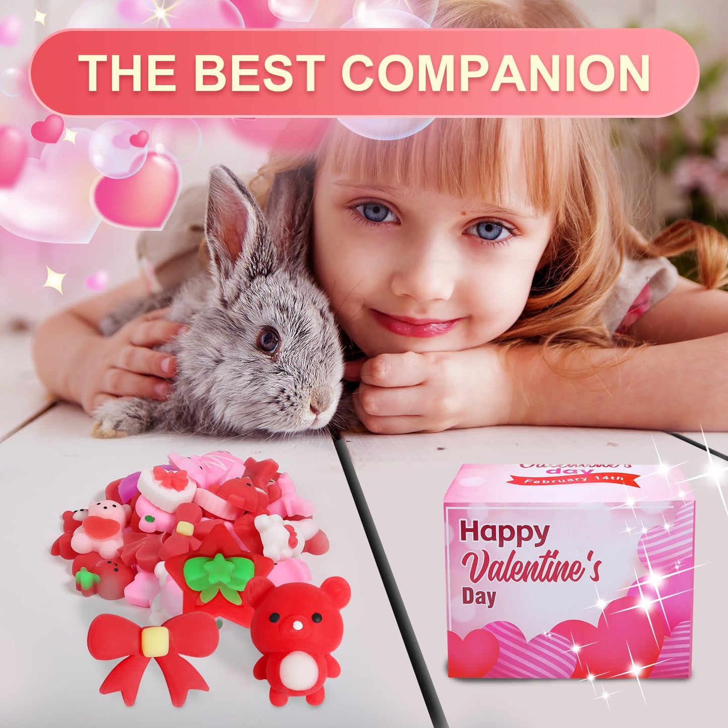 Faukait 32-Pack Valentines Squishies – Cute Mochi Toys for Parties