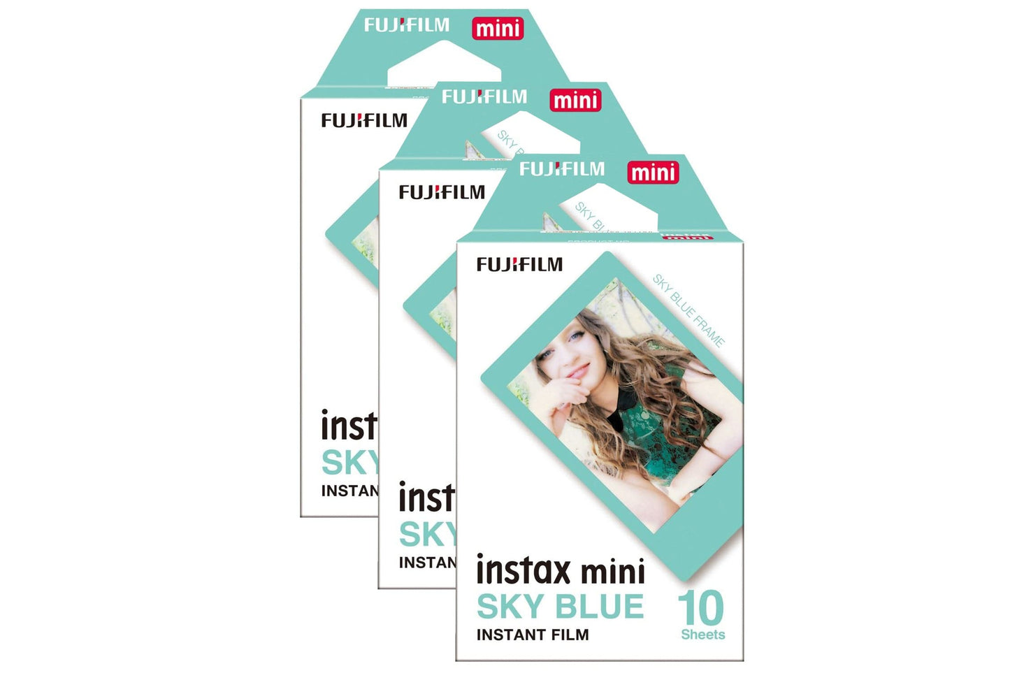 Fujifilm Instax Mini Border Instant Photo Film - Sky Blue