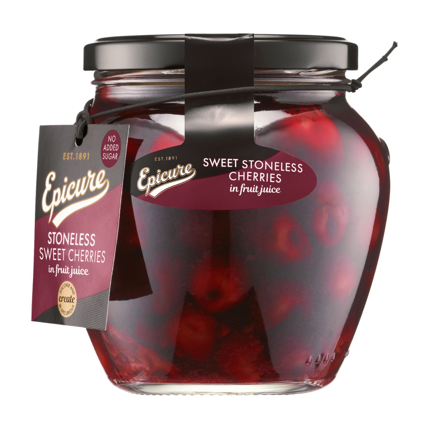 Epicure Stoneless Sweet Cherries in Fruit Juice (550g)