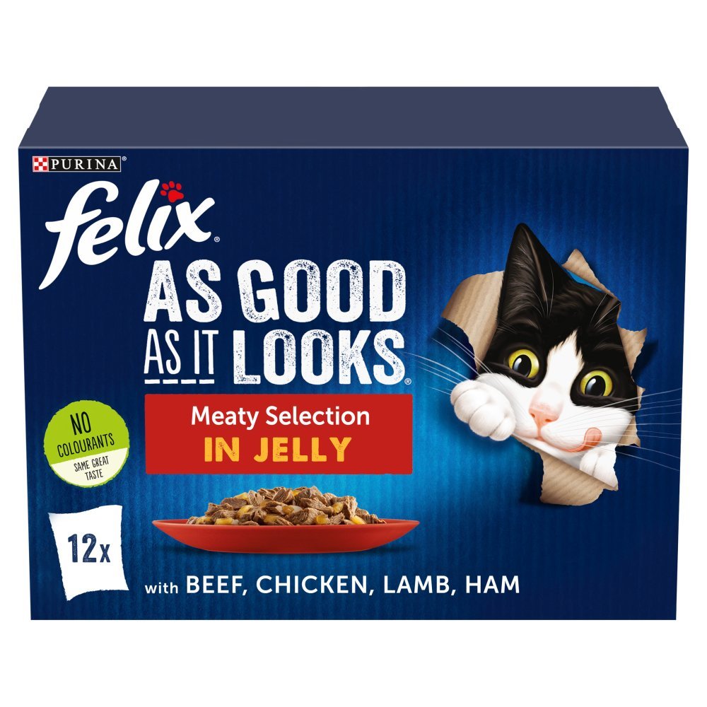 FELIX AS GOOD AS IT LOOKS Meaty Selection in Jelly PMP 12x85g (Case of 4)