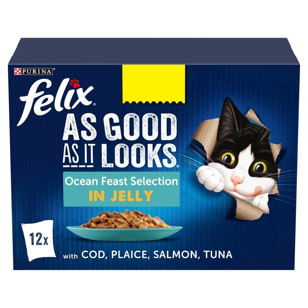 FELIX AS GOOD AS IT LOOKS Ocean Feast Selection in Jelly PMP 12x85g (Case of 4)
