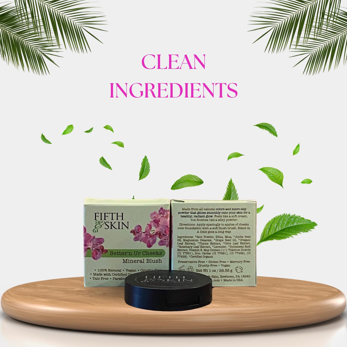 Better'n Ur Cheeks Dusty Rose Mineral Blush | Fifth & Skin | Organic, Cruelty-Free, Talc-Free | Made in USA