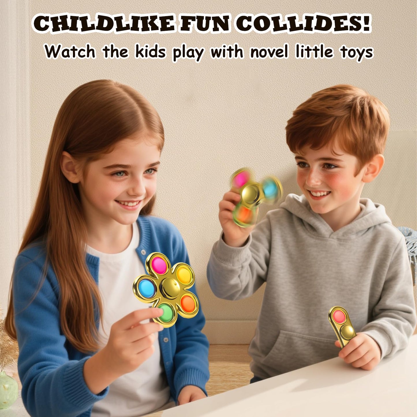 FIGROL 3 Pack Pop Fidget Spinners – Sensory Toys for Kids & Teens | Focus & Calm