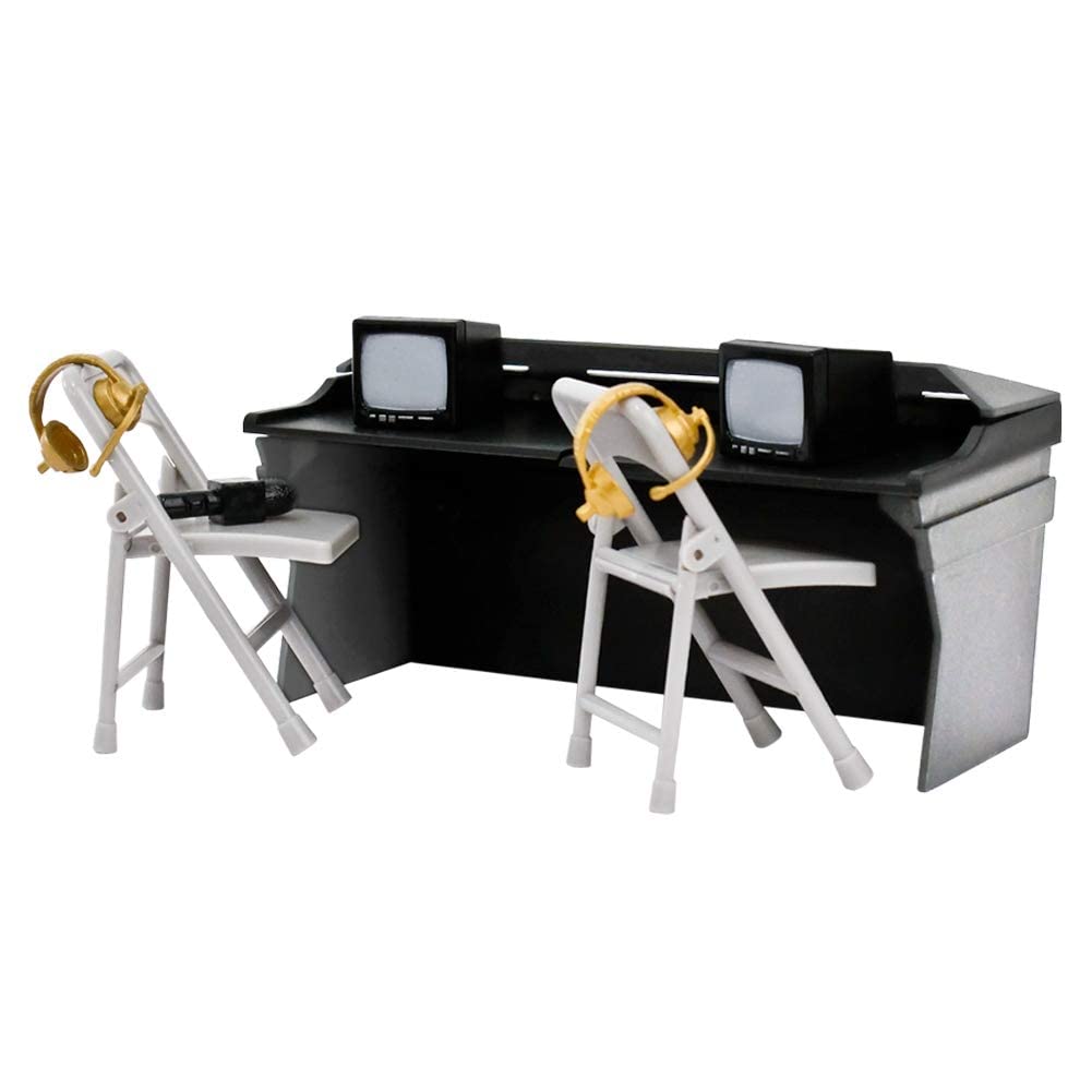 Figures Toy Company Black & Gray Commentator Table Playset for Wrestling Action Figures