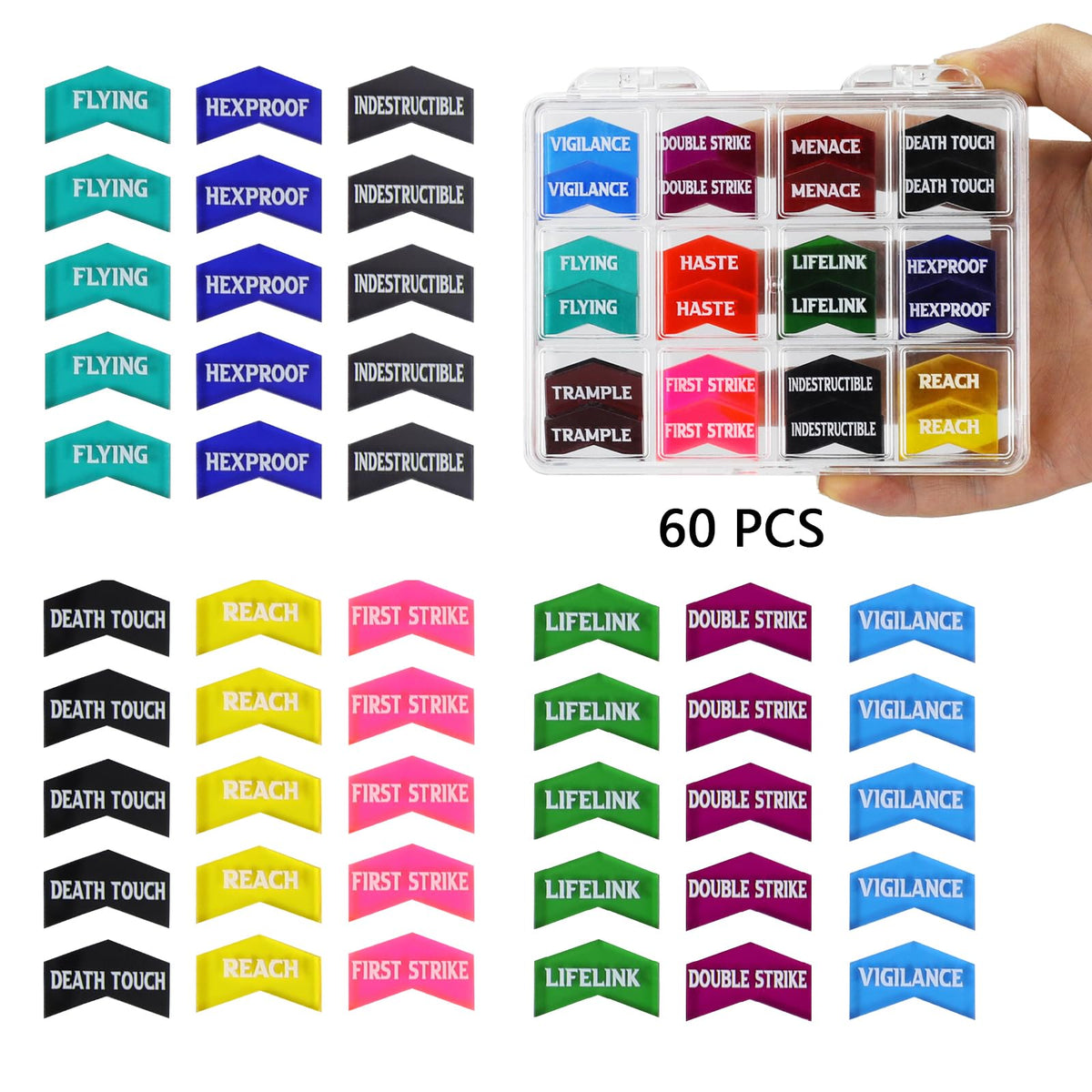 FIGURESLAB 110PCS MTG Tokens & 12mm Dice Set – Premium Acrylic MTG Accessories