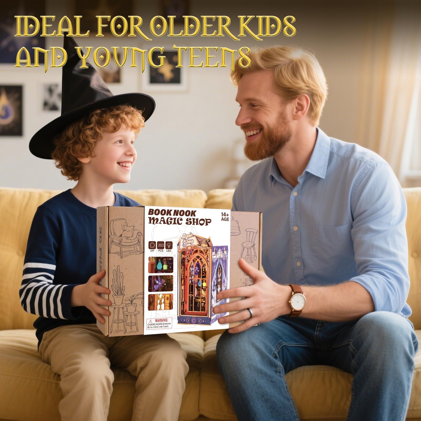 Fimeetoy Glow Book Nook Kit – LED Miniature House DIY for Adults