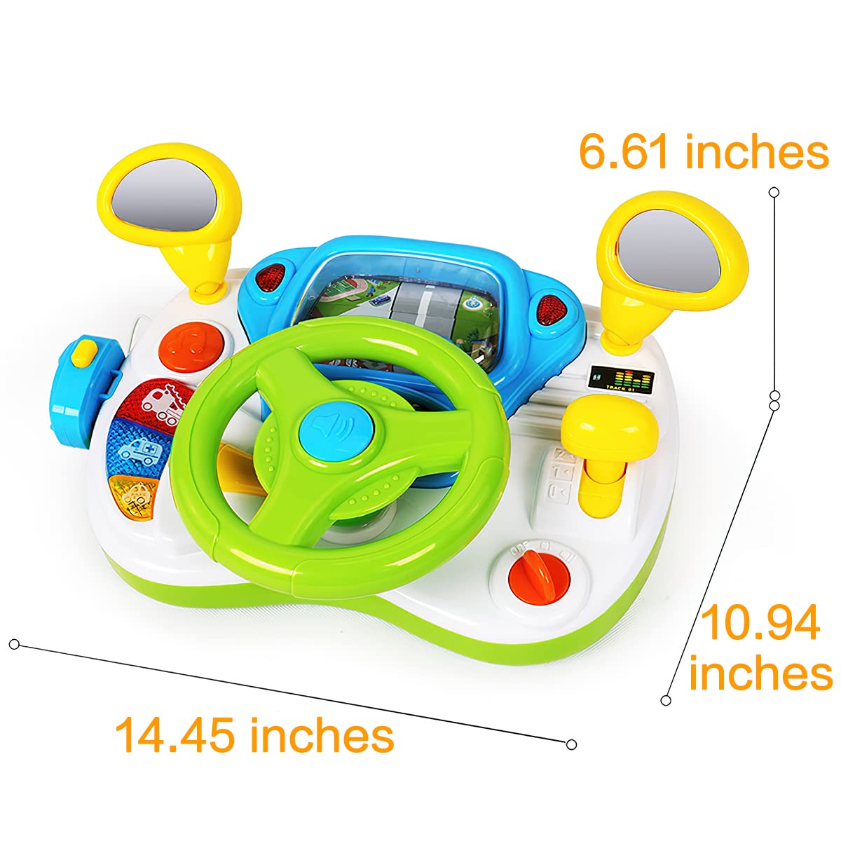 Fisca Toddler Steering Wheel Toy – Interactive Driving Learning Toy for 1-3 Year Olds