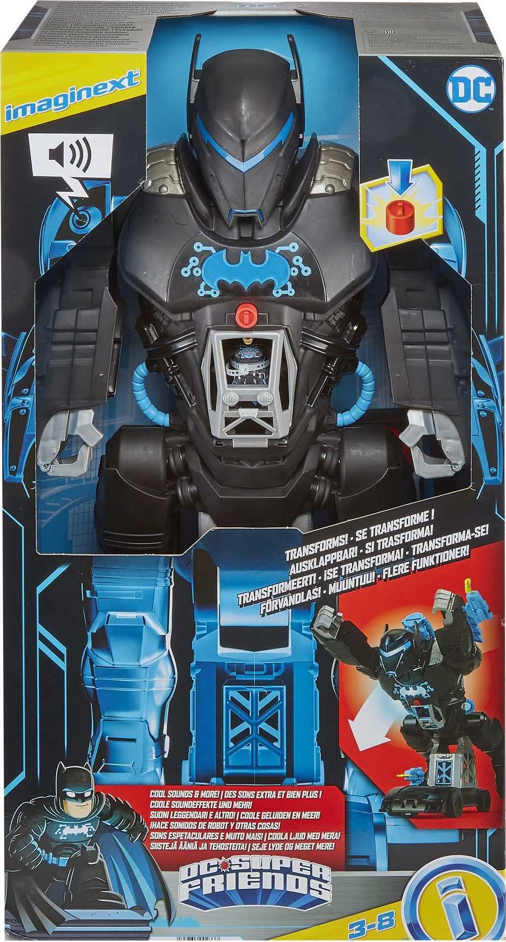 Fisher-Price Imaginext DC Batman Bat-Tech Batbot Playset — 2-Ft Tall Transforming Robot with Lights & Sounds (Ages 3–8)