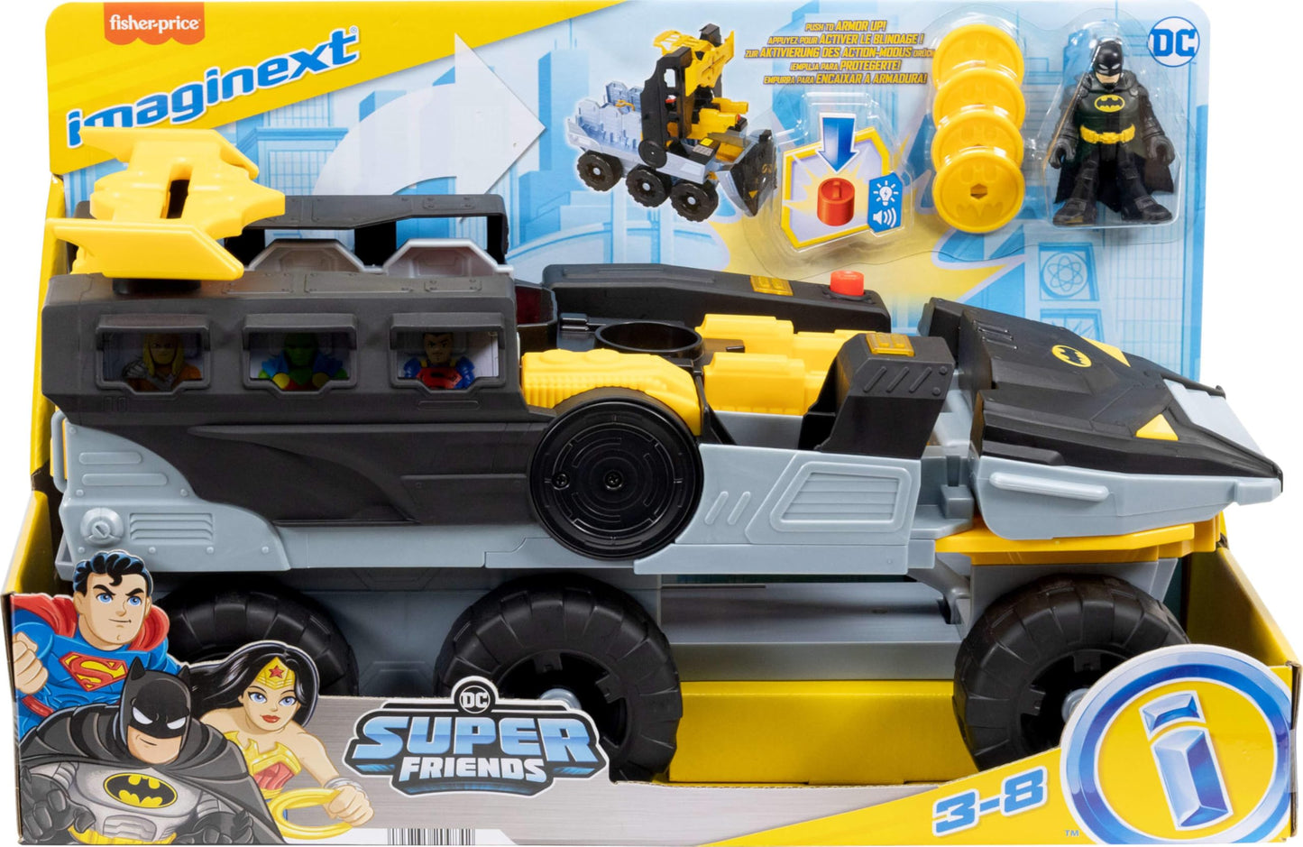 Fisher-Price Imaginext Batman Bat-Tank Transforming Vehicle – Lights, Sounds & Battle Action for 3+