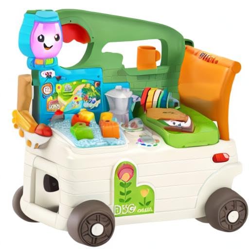 Fisher-Price Laugh & Learn 3-in-1 On-the-Go Camper Walker and Activity Center with Smart Stages – Ages 9-36 Months