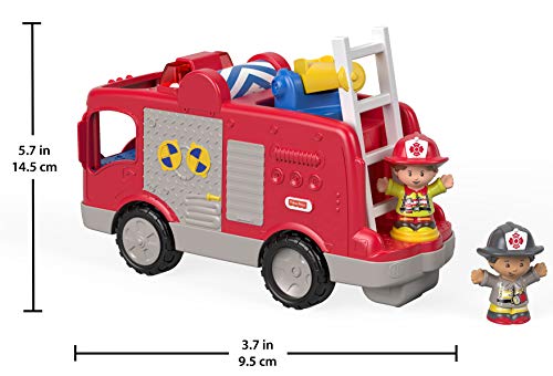 Fisher-Price Little People Helping Others Fire Truck with Music & Lights – 2 Firefighters, 1+ Years