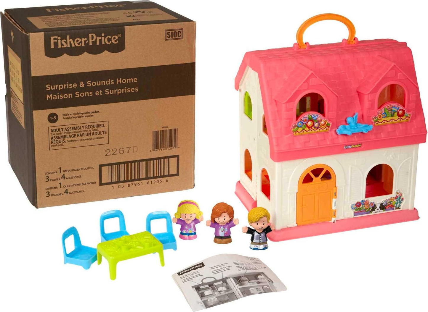 Fisher-Price Little People Surprise & Sounds Home – Toddler Musical Playhouse with Figures & Accessories | Ages 1+ | Amazon Exclusive