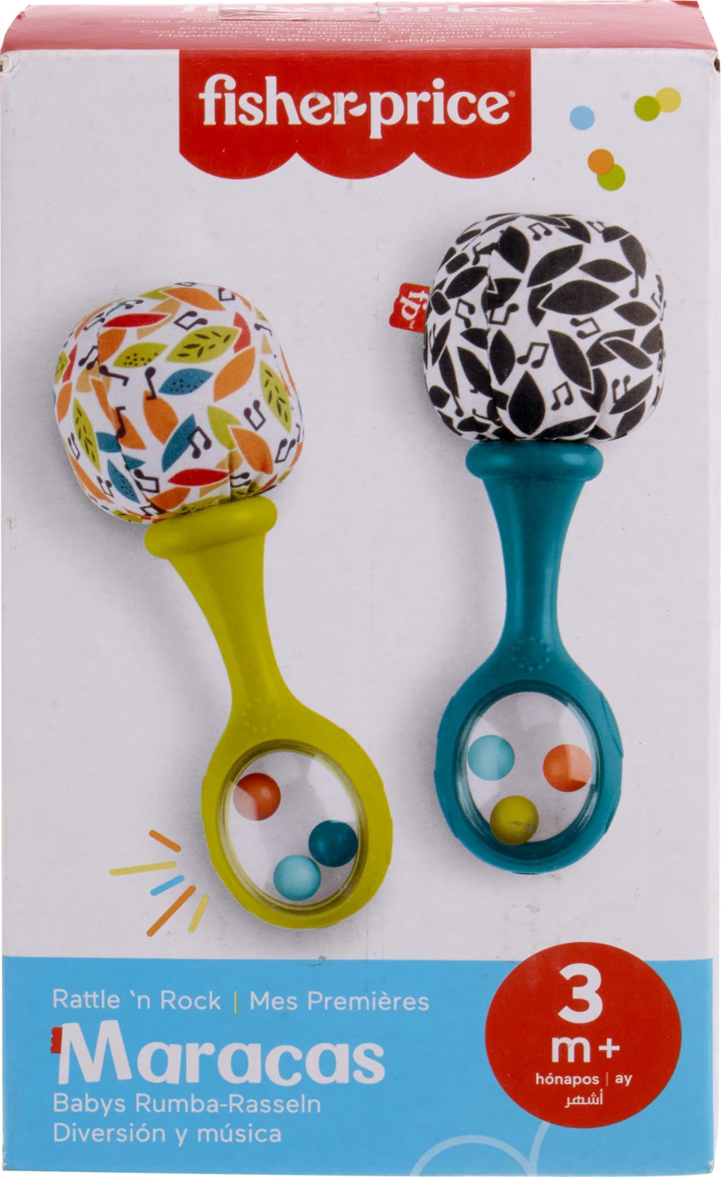 Fisher-Price Newborn Rattle 'n Rock Maracas – Soft Musical Toys for 3+ Months