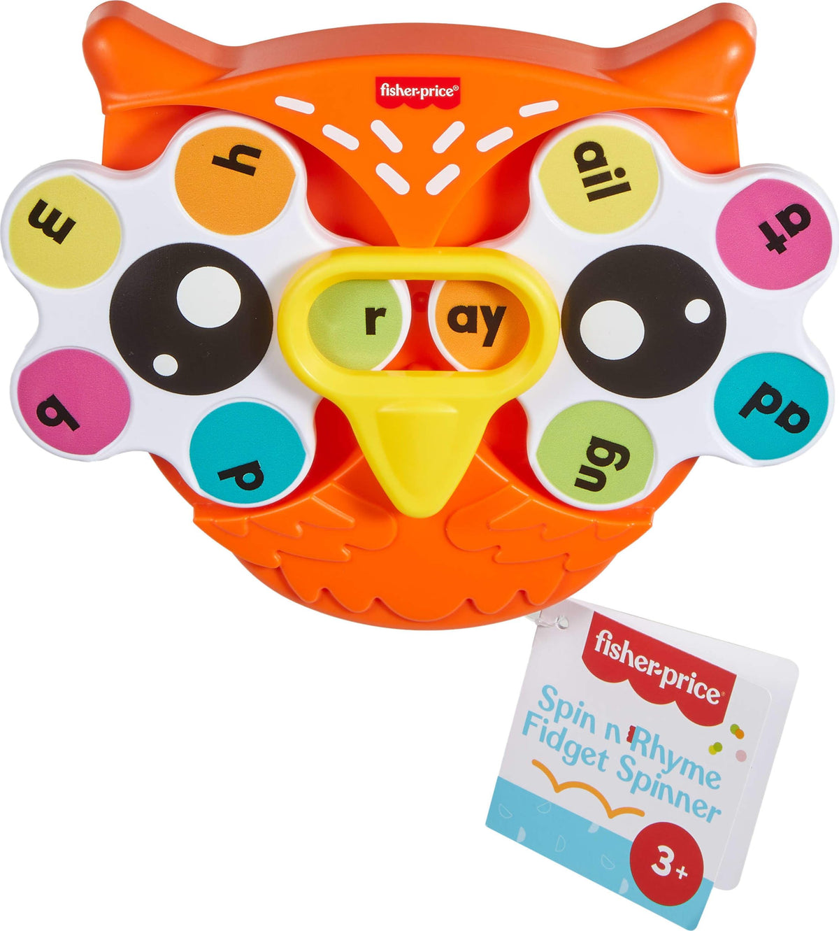Fisher-Price Spin 'n Rhyme Owl Fidget Spinner – Early Reading & Phonics for Kids 3+