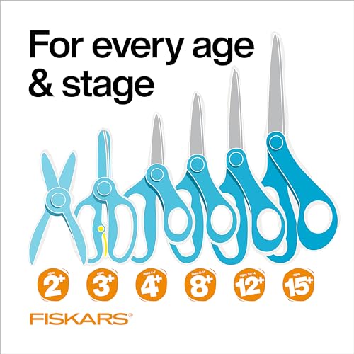 Fiskars Blunt-Tip Kids Scissors 5-inch Pink – Safe Classroom Crafting, 1-Pack