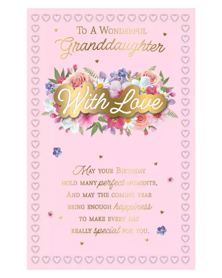 Birthday to a wonderful Granddaughter 6 page insert