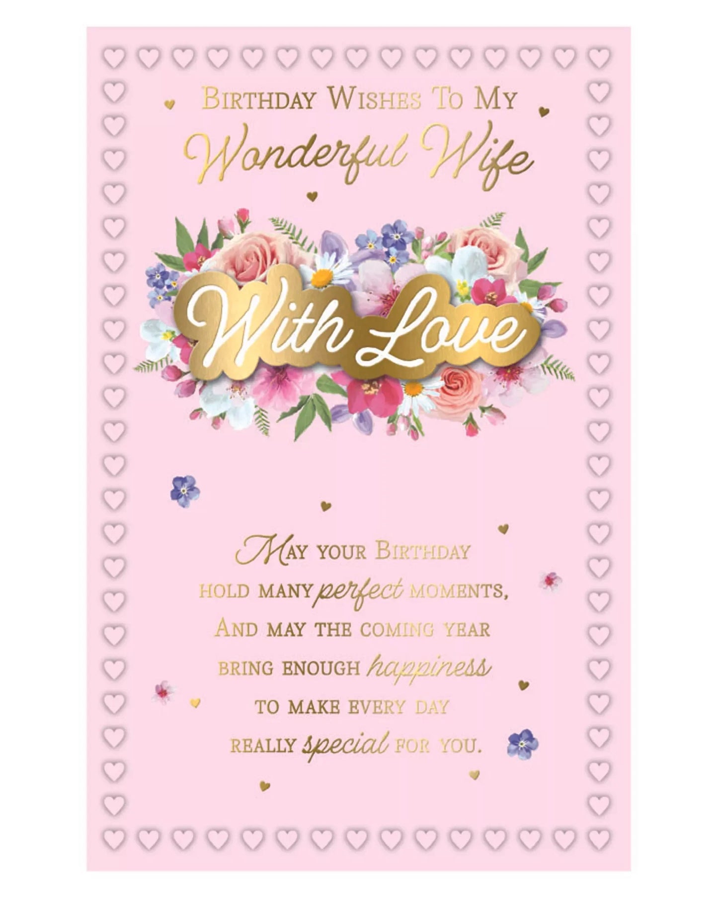 Birthday wishes to a wonderful wife 6 page inserts