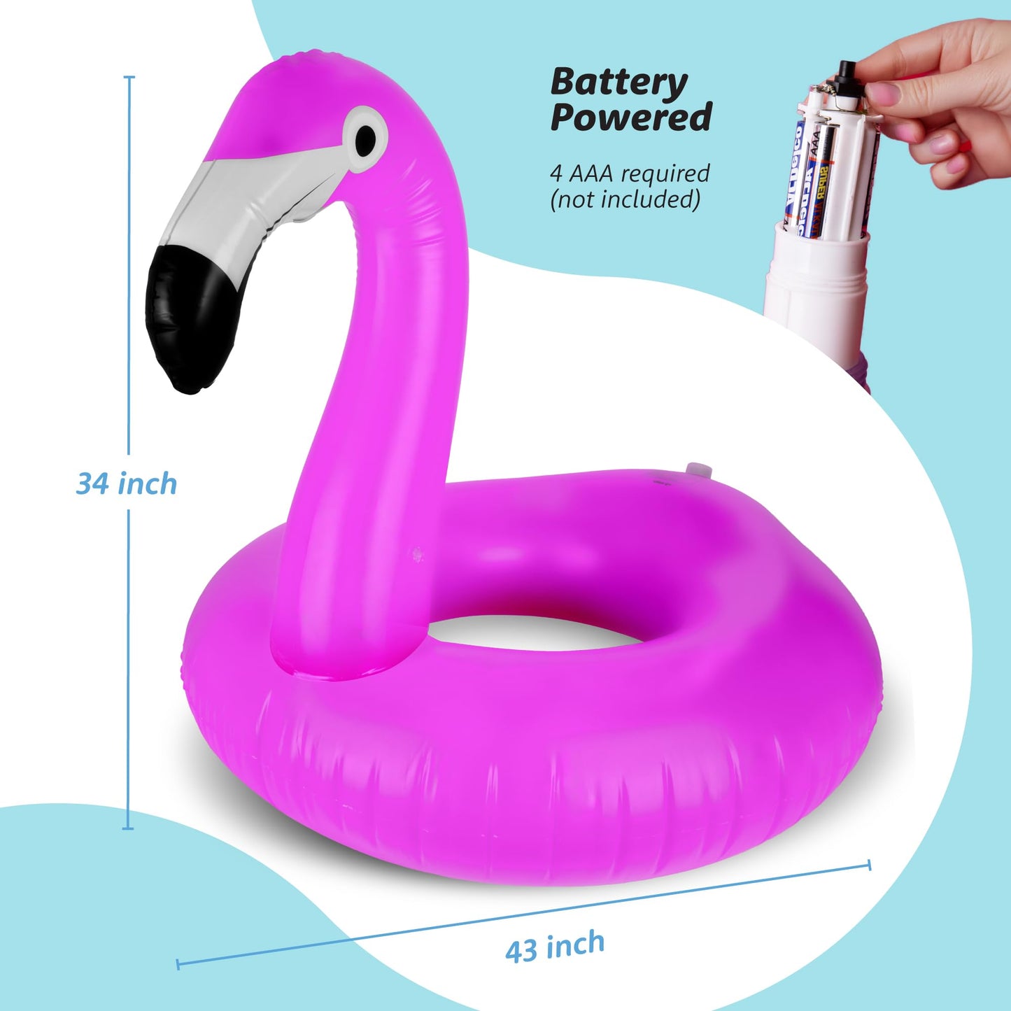 Floatify Flamingo Pool Float with LED Lights | Battery-Powered Inflatable Pool Decor