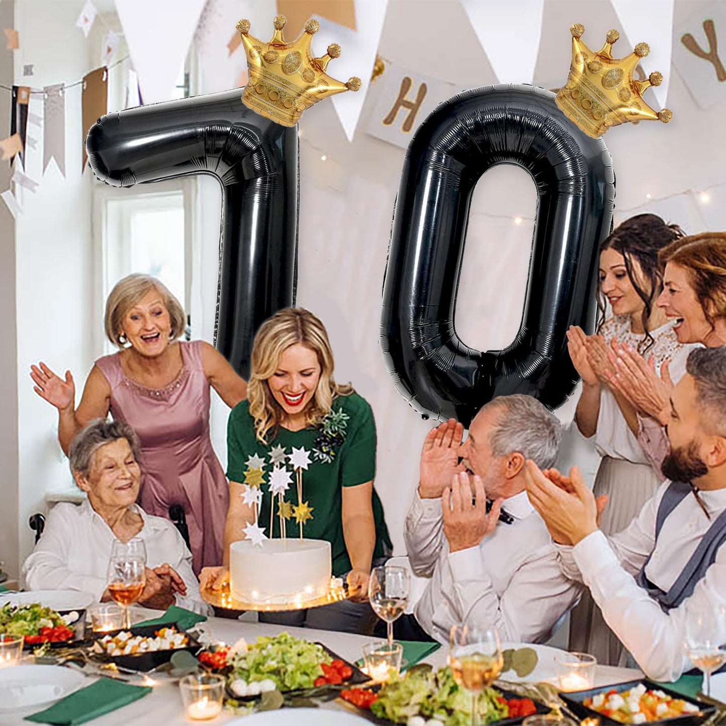 Florisland 40in Black 27 Balloon with Crown – 27th Birthday Decor