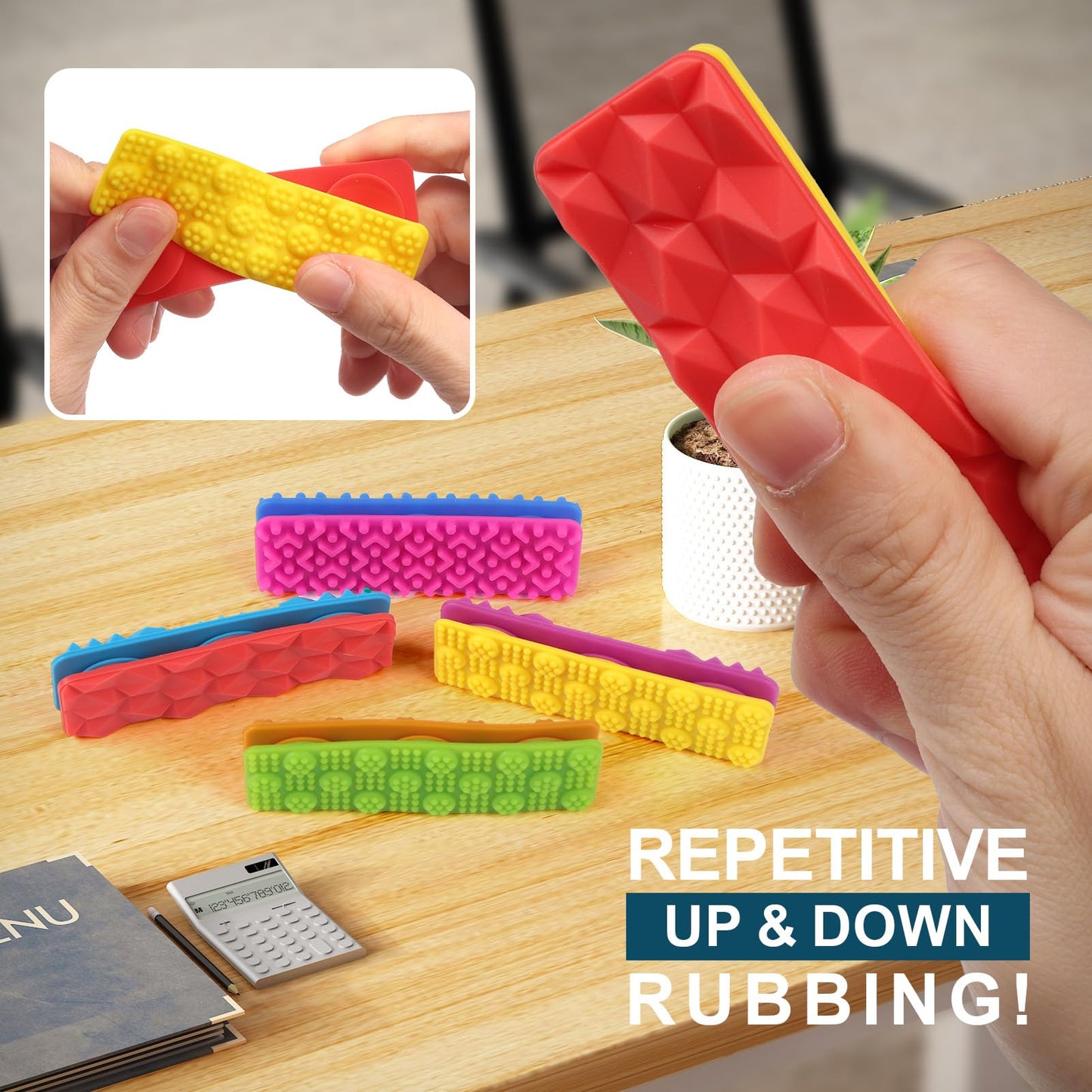FlufiFiea 8-Pack Textured Sensory Suction Fidget Toys – Quiet Desk Calming for ADHD & Autism