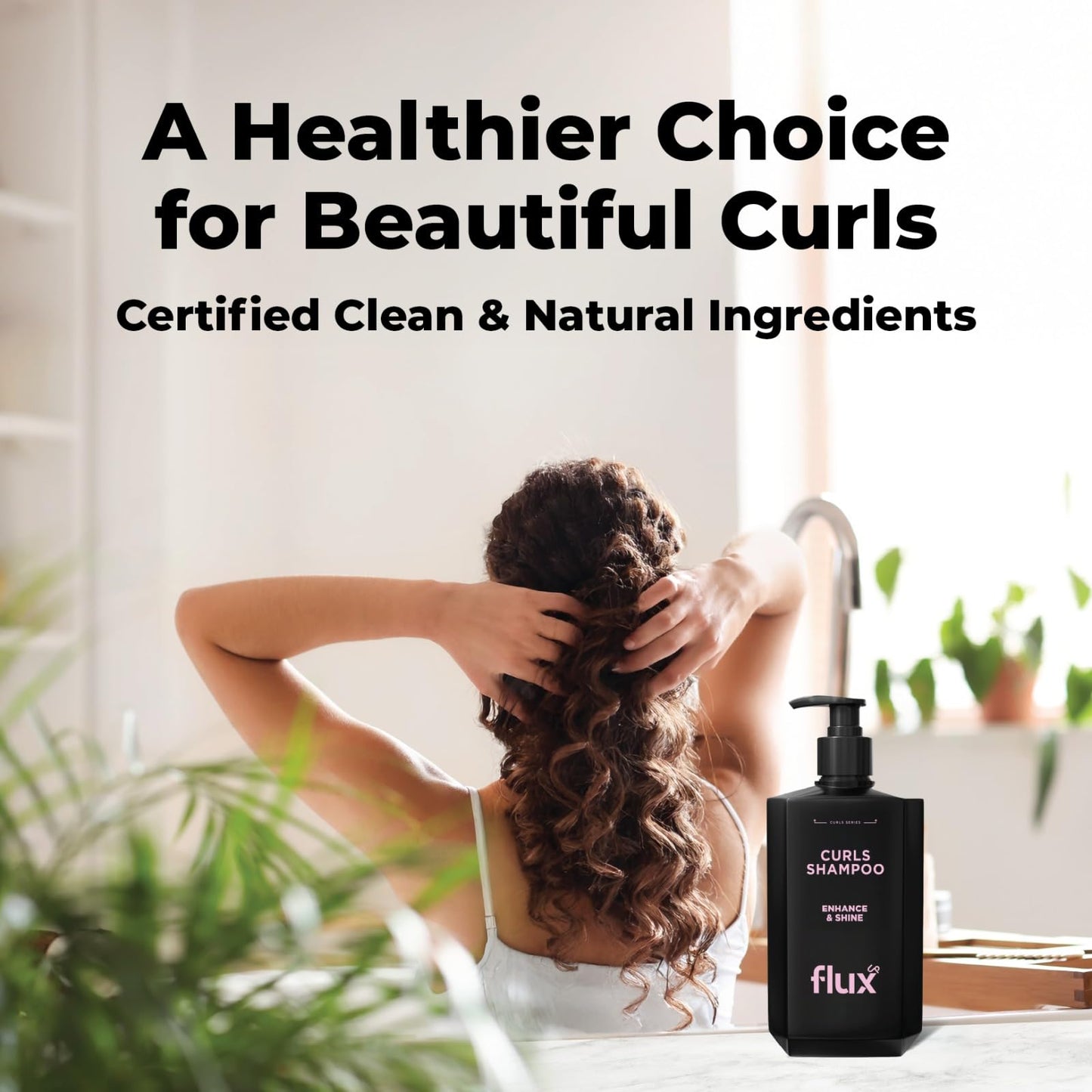 FLUX UP Curly Hair Shampoo – Hydrating, Sulfate-Free Frizz Control for Defined Curls – 17 fl oz