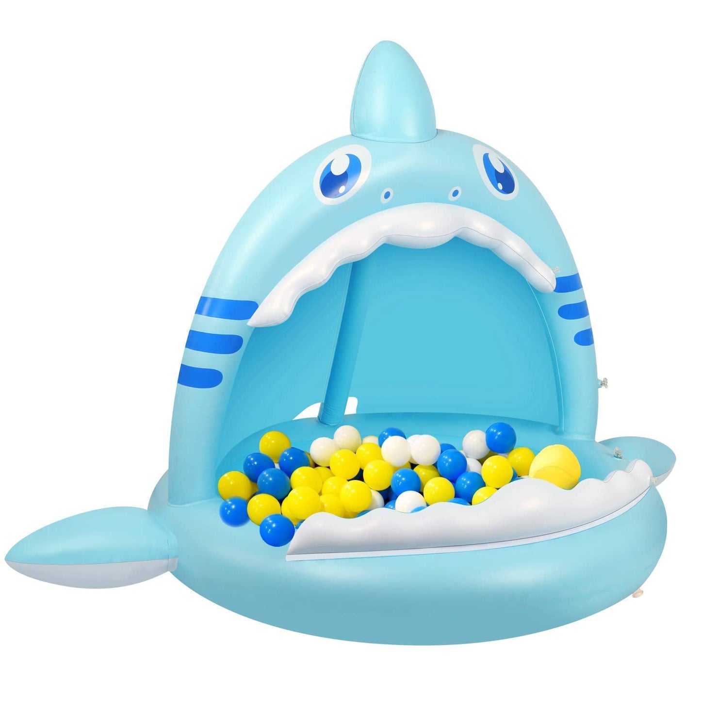Flyboo Baby Pool Shark Splash with Canopy – Portable Toddler Water Play Center
