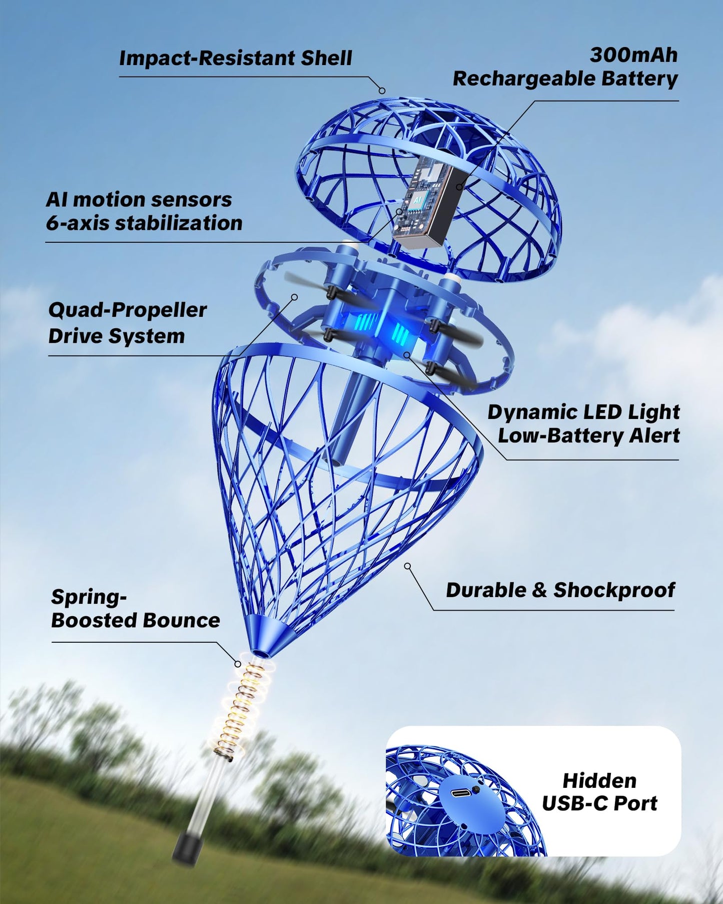 Flystars Cosmic Globe Flying Orb Ball — Motion-Control Hover Spinner for Kids 6+