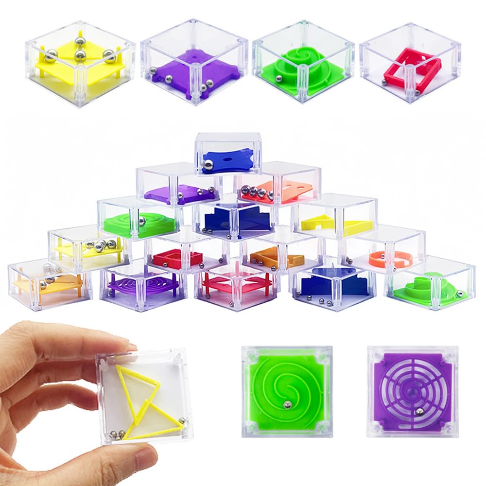 Fnqiank 24-Pack Balance IQ Maze Game – Mini 3D Brain Puzzles for All Ages