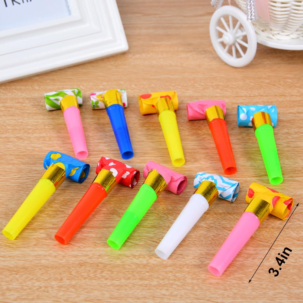 fnqiank 30 PCS Colorful Party Blowouts Noisemakers | Birthday & New Year Party Horns