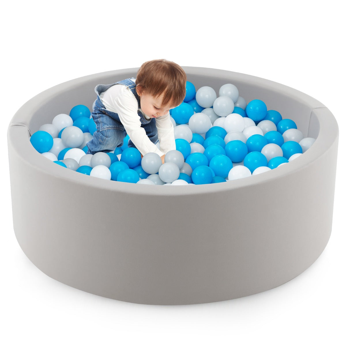 90 x 30cm Soft Round Ball Pool for Toddlers & Baby with 200 Ocean Balls and Storage Bag-Pink