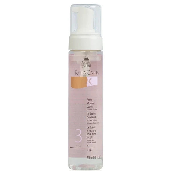 Keracare Foam Wrap Set Lotion - Extra Hold 8 oz / 237 ml - For Lasting Styles & Defined Curls