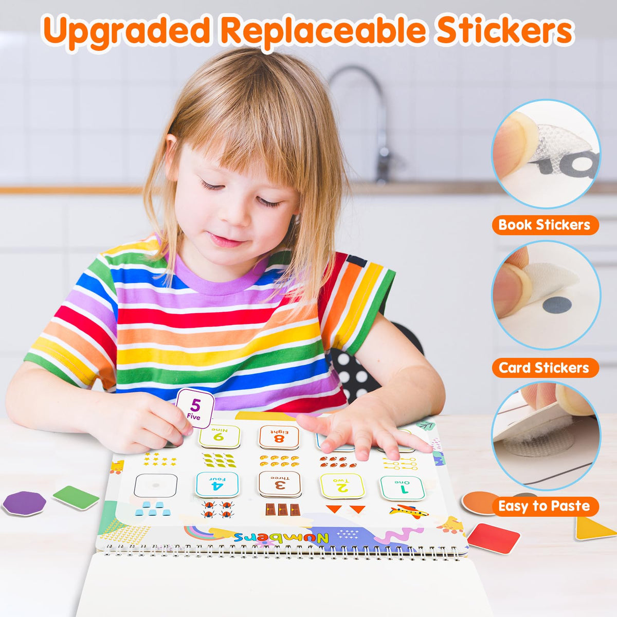 Foayex Easter Activity Book for Girls 3-5 – Pre-Assembled Reusable Stickers & Learning Activities