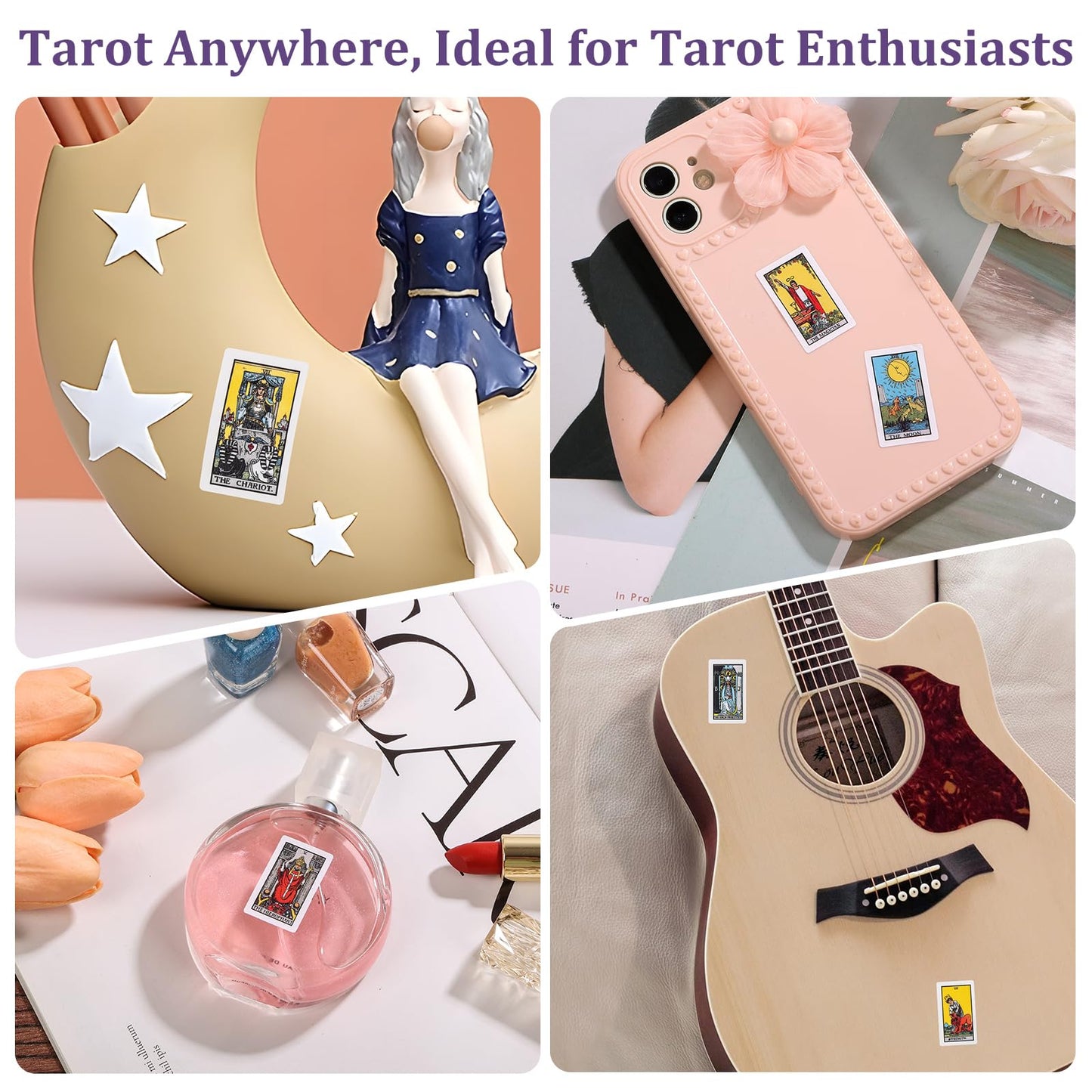 Fofeadm 1260 Mini Tarot Stickers for Journaling – Rider Waite Deck + 8 Cheat Sheets