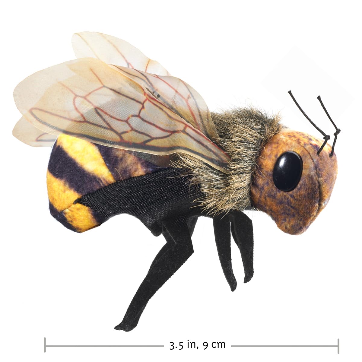 Folkmanis Mini Bee Finger Puppet - Realistic Hand Puppet for Storytelling