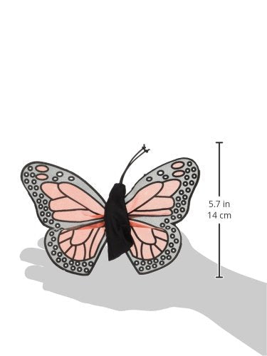 Folkmanis Mini Monarch Butterfly Finger Puppet – Orange & Black | Moveable Wings