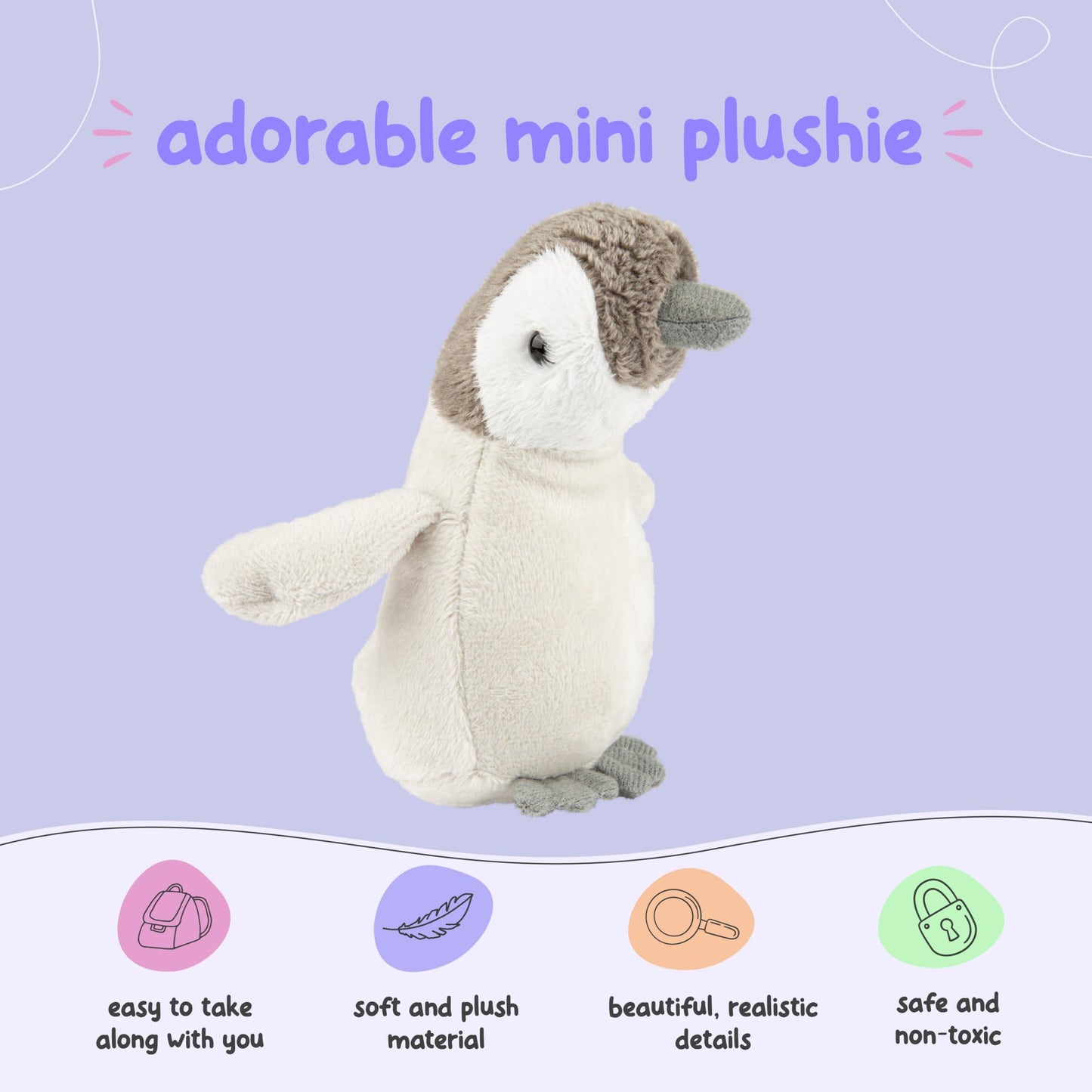 Forest & Twelfth Mini Baby Penguin Plush — Pocket-Sized 3.5–4 Inch Stuffed Toy