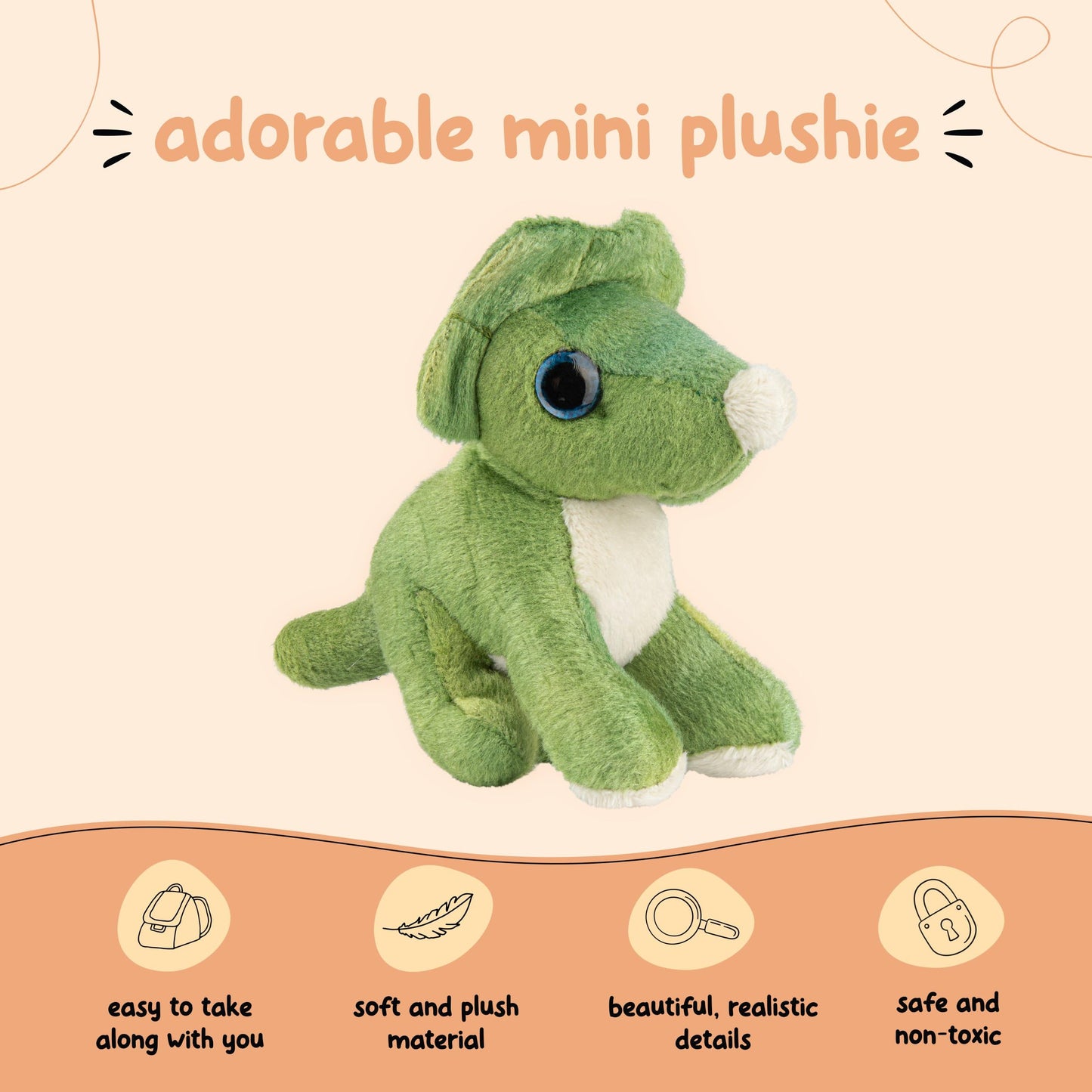 Forest & Twelfth Stuffed Triceratops – Mini Plush Toy, Party Favors & Classroom Prizes