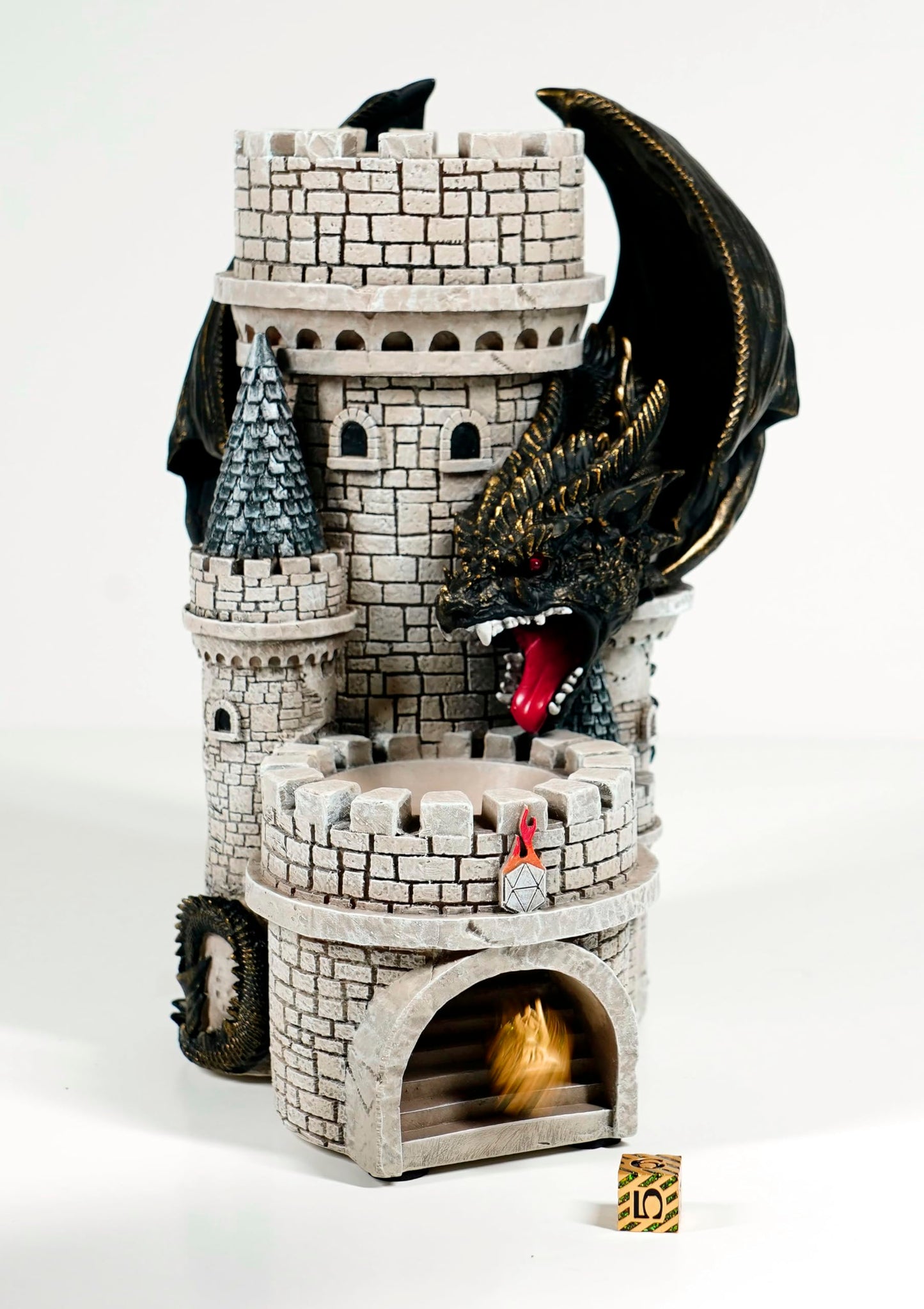 Forged Dice Co. Dragon’s Keep Dice Tower — LED Castle Dice Tower for DND, D&D 5e & RPG (Black)