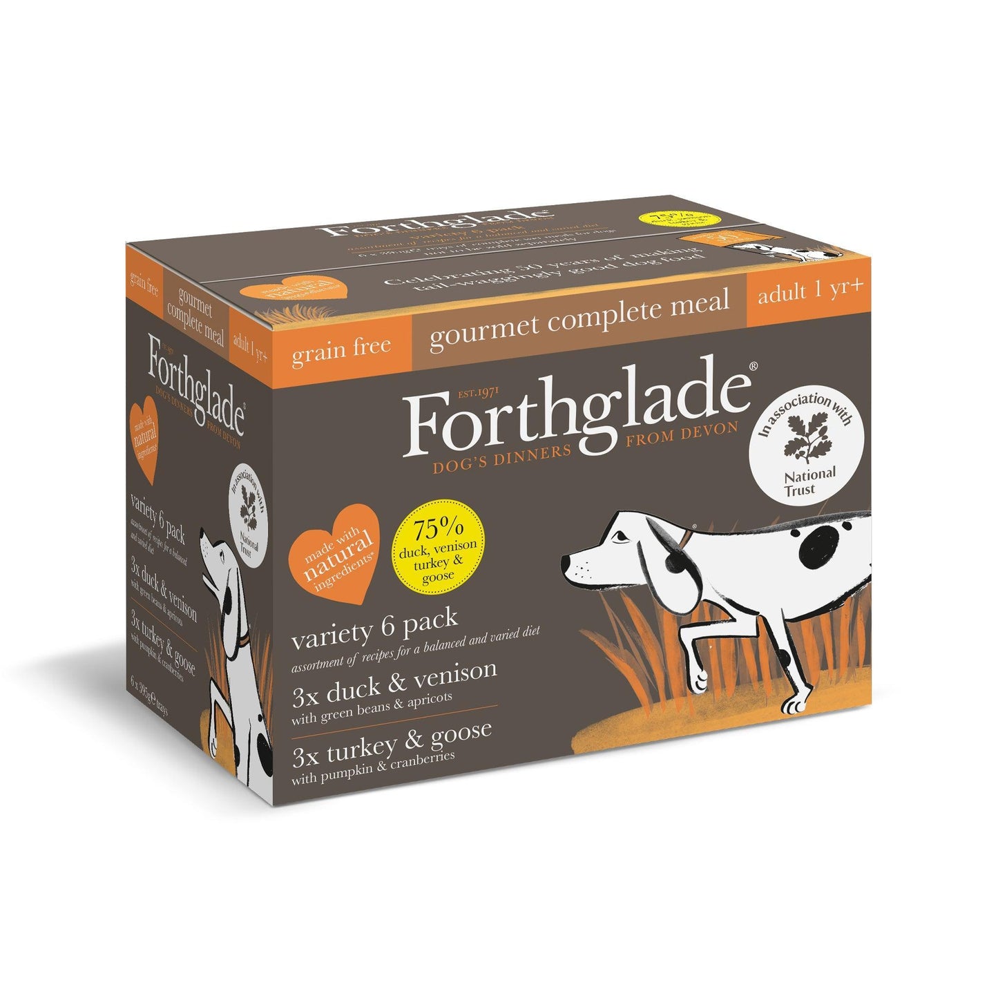 Forthglade Adult Gourmet Grain Free Variety Trays 6 x 395g