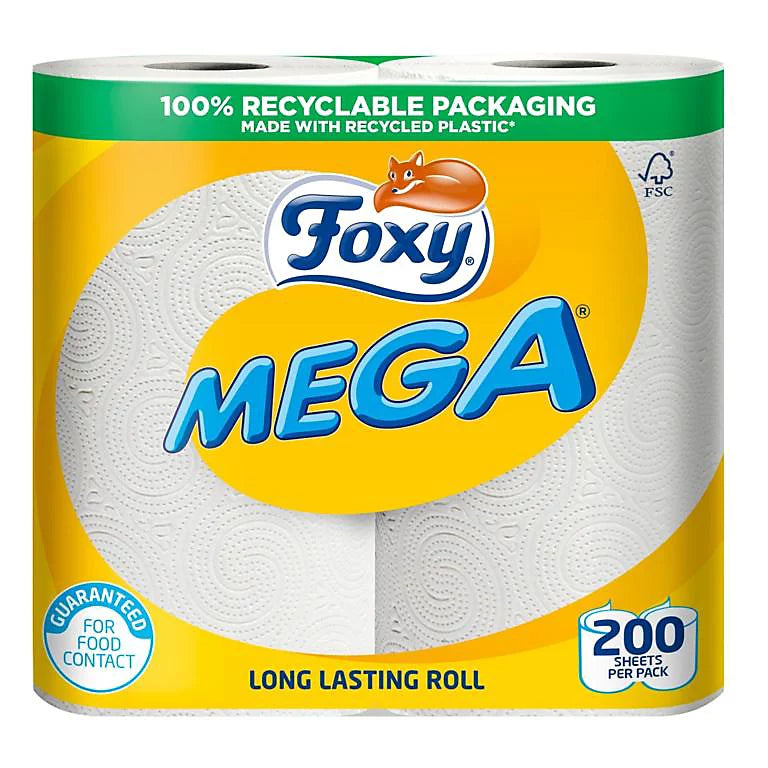 6 x Foxy Mega Kitchen Towel - 2 PACK
