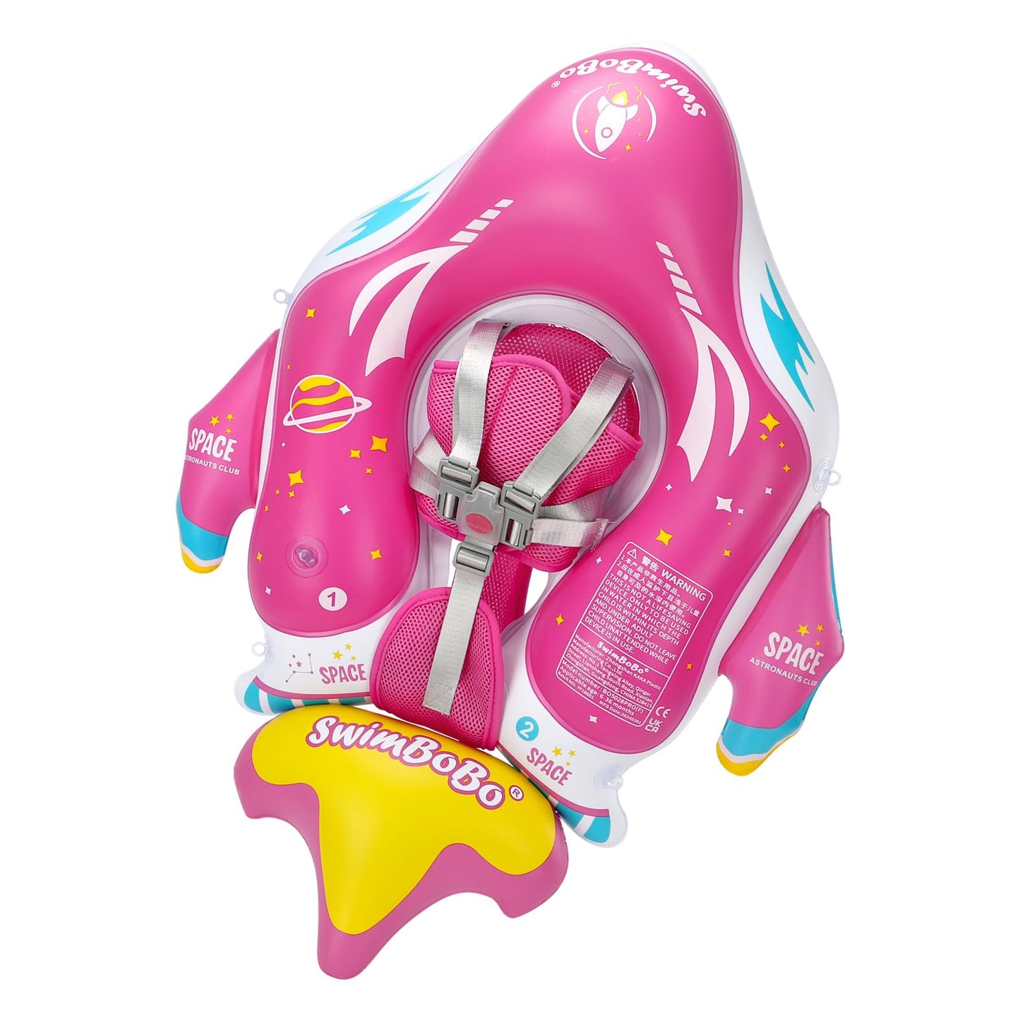 Free Swimming Baby Swimbobo SpaceShip Infant Pool Float with Canopy – Red, Large