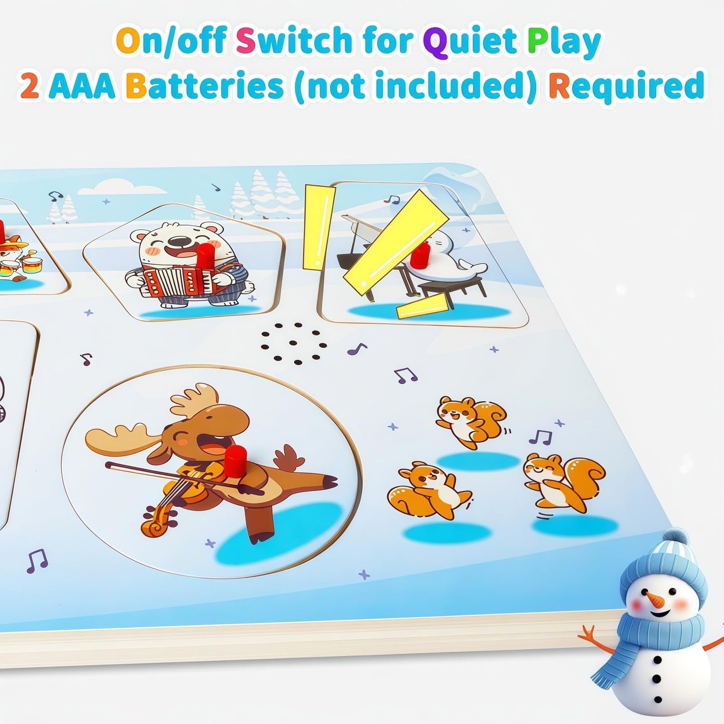 FROM ONE Wooden Puzzles for Toddlers 1-5 — Arctic Animals Sound Puzzle with Mozart Music