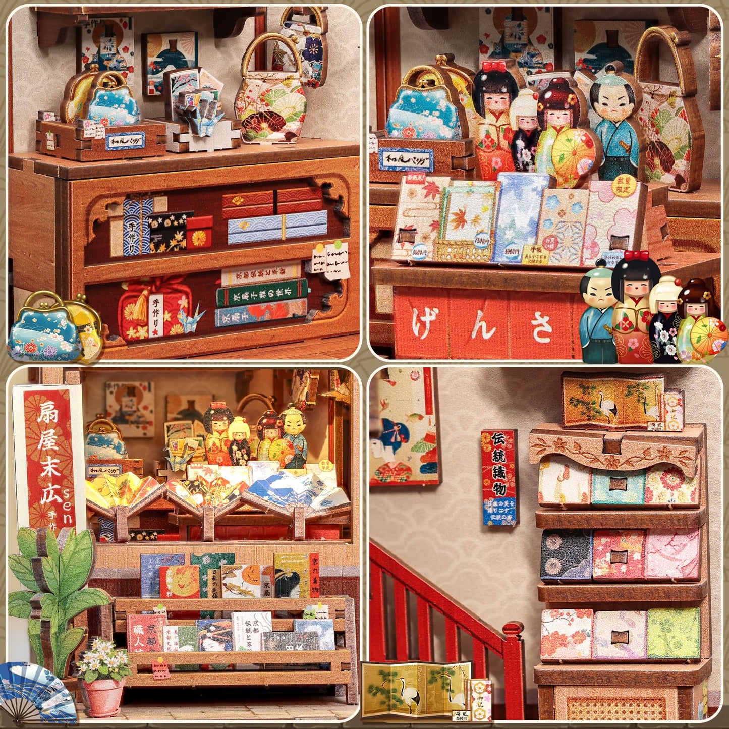 Fsolis Book Nook Kit – DIY Miniature House for Bookshelves | Japanese Aesthetics Puzzle for Adults
