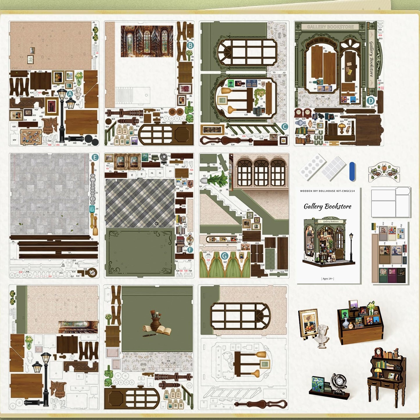 Fsolis Book Nook Kit — DIY Miniature House for Adults & Book Lovers | Gallery Gift