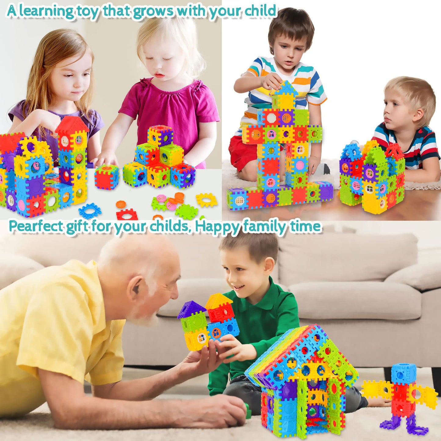 FUBAODA 180-Piece Building Blocks for Toddlers & Kids – STEM Interlocking Blocks