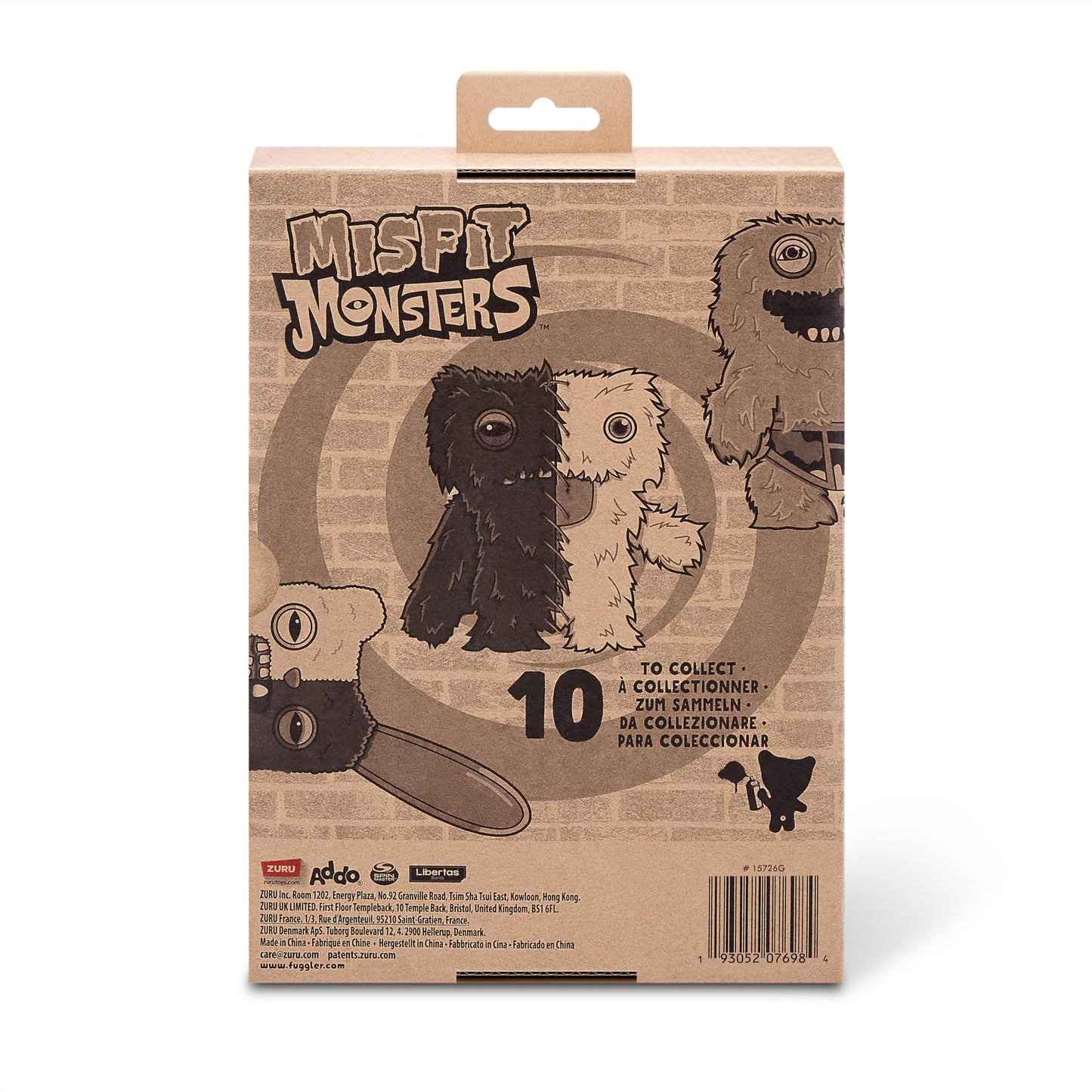 Fuggler Misfit Monsters Series 1 9-inch Plush by ZURU – Rabid Tooth (Brown & Beige)